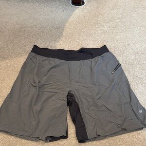 lululemon athletica Men's Charcoal and Black Athletic Shorts